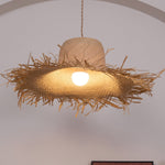 Rattan Straw Hat Pendant Light - Lamp Outdoor