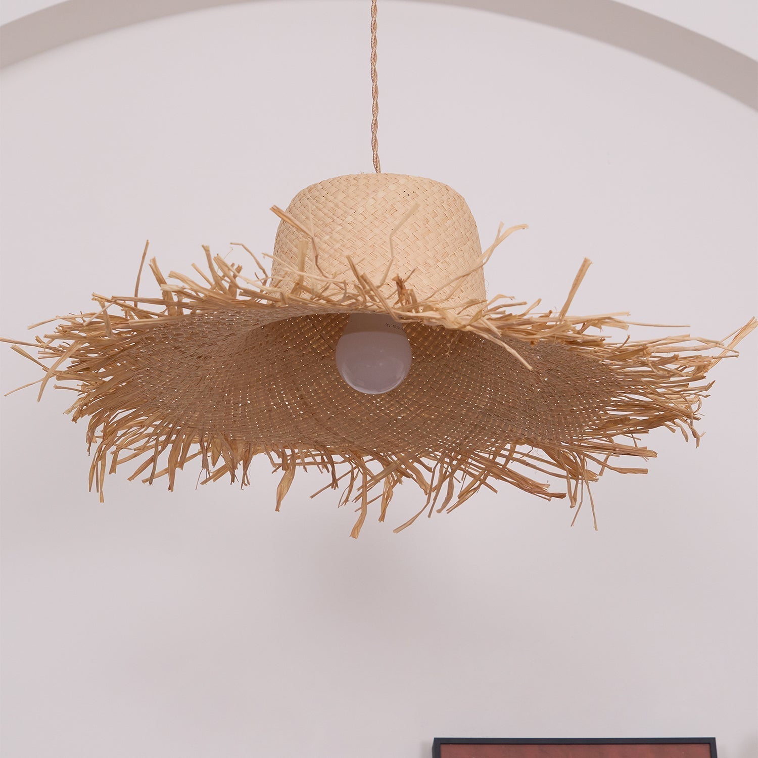 Rattan Straw Hat Pendant Light - Lamp Outdoor