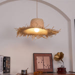 Rattan Straw Hat Pendant Light - Lamp Outdoor
