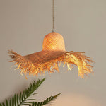 Rattan Straw Hat Pendant Light - Lamp Outdoor