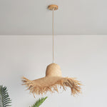 Rattan Straw Hat Pendant Light - Lamp Outdoor