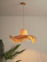 Rattan Straw Hat Pendant Light - Lamp Outdoor
