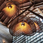 Rattan Wave Pendant Light - Lamp Outdoor