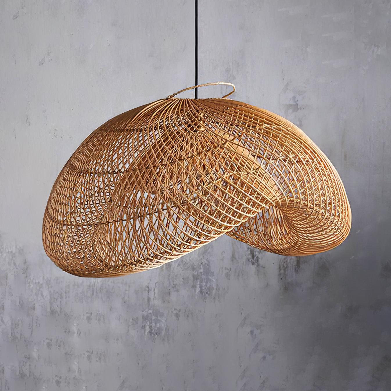 Rattan Wave Pendant Light - Lamp Outdoor