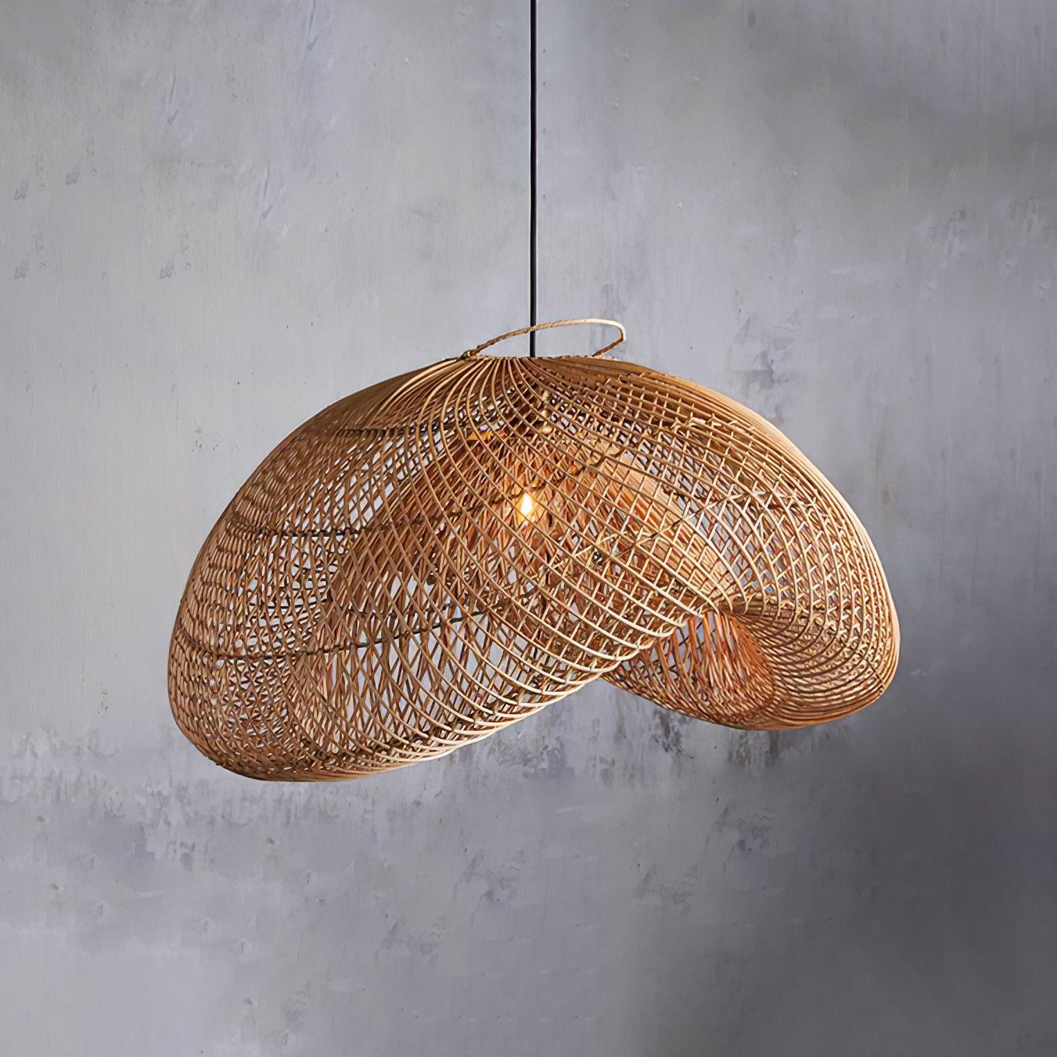 Rattan Wave Pendant Light - Lamp Outdoor