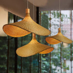 Rattan Weave Hat Pendant Light - Lamp Outdoor