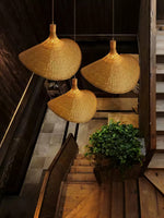 Rattan Weave Hat Pendant Light - Lamp Outdoor
