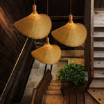 Rattan Weave Hat Pendant Light - Lamp Outdoor