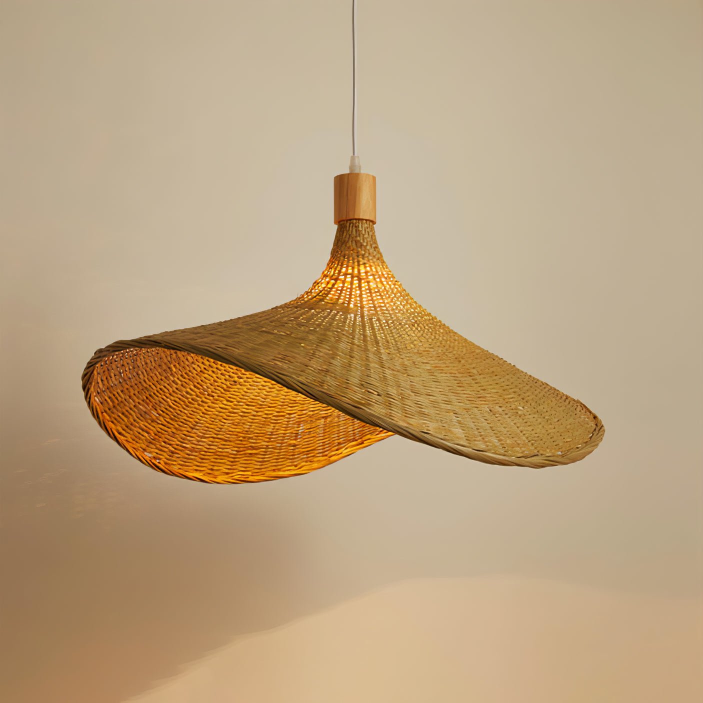Rattan Weave Hat Pendant Light - Lamp Outdoor