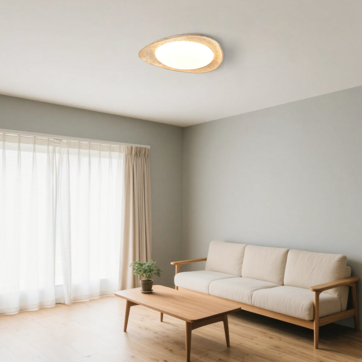 Rayna Wabi-Sabi Travertine Ceiling Light