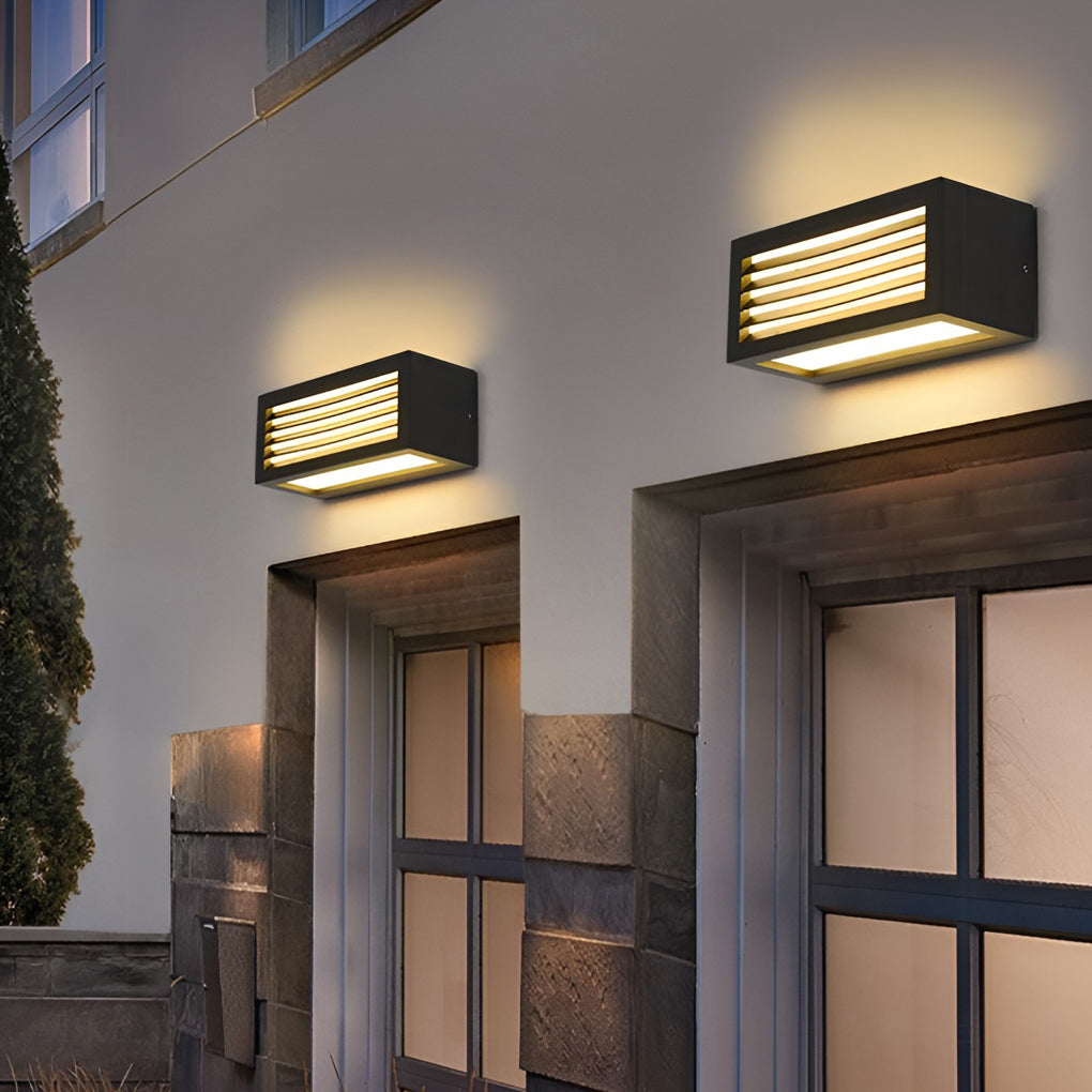 Rectangle Waterproof 12W LED Black Modern Outdoor Wall Sconces Lighting - Lamp Outdoor