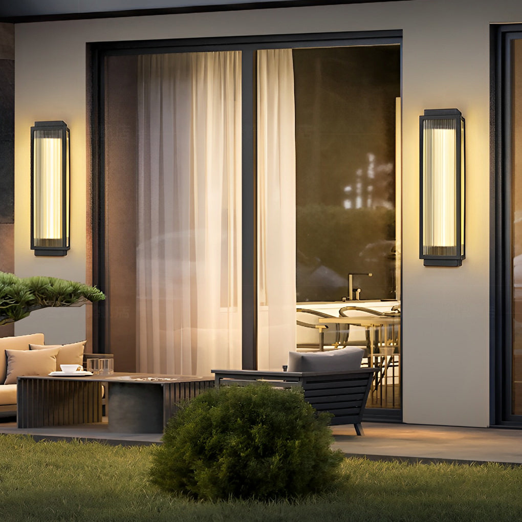 Rectangular Strip Waterproof LED Black Modern Outdoor Wall Lights - Lamp Outdoor