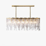 Cathaa Postmodern Luxury Rectangular Icicle Glass Crystal Chandelier - Lamp Outdoor