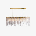 Cathaa Postmodern Luxury Rectangular Icicle Glass Crystal Chandelier - Lamp Outdoor