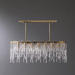 Cathaa Postmodern Luxury Rectangular Icicle Glass Crystal Chandelier - Lamp Outdoor