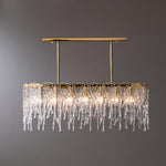 Cathaa Postmodern Luxury Rectangular Icicle Glass Crystal Chandelier - Lamp Outdoor