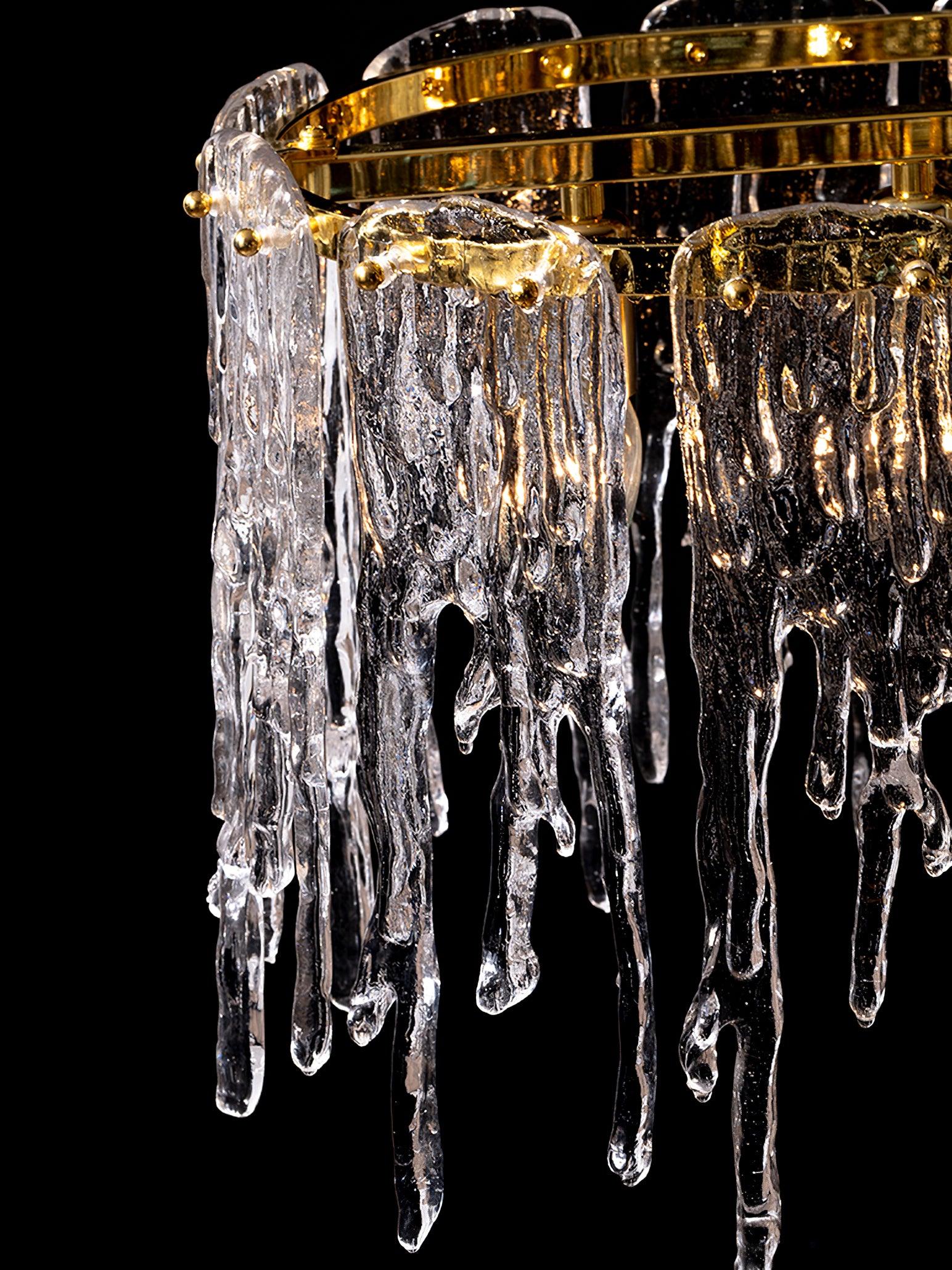 Cathaa Postmodern Luxury Rectangular Icicle Glass Crystal Chandelier - Lamp Outdoor