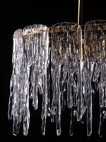 Cathaa Postmodern Luxury Rectangular Icicle Glass Crystal Chandelier - Lamp Outdoor