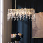 Cathaa Postmodern Luxury Rectangular Icicle Glass Crystal Chandelier - Lamp Outdoor
