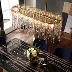 Cathaa Postmodern Luxury Rectangular Icicle Glass Crystal Chandelier - Lamp Outdoor