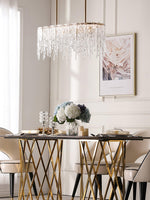 Cathaa Postmodern Luxury Rectangular Icicle Glass Crystal Chandelier - Lamp Outdoor