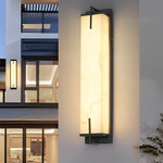 Resin Rectangular Waterproof LED Black Modern Outdoor Sconce Lighting - Lamp Outdoor