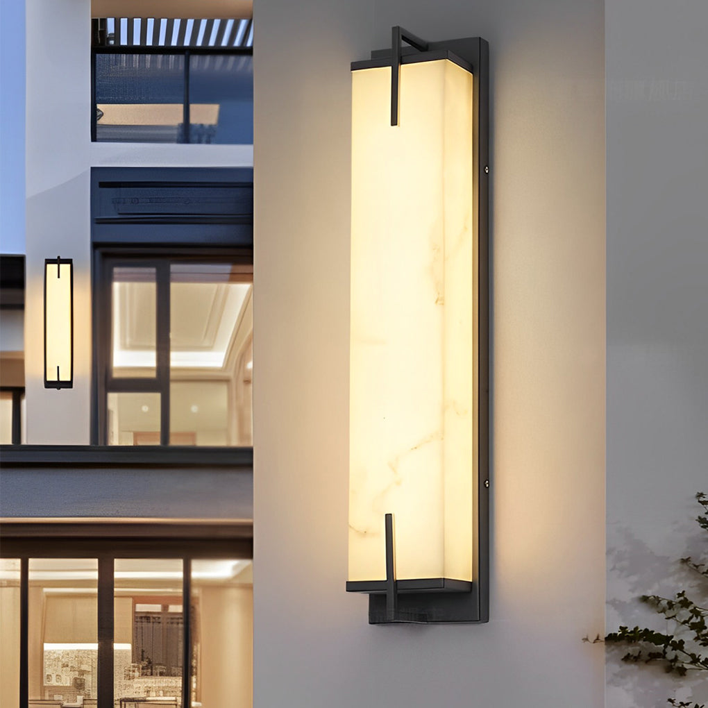 Resin Rectangular Waterproof LED Black Modern Outdoor Sconce Lighting - Lamp Outdoor