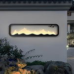 Rectangular Mountain Scenery LED Waterproof Black Outdoor Wall Lamp - Lamp Outdoor