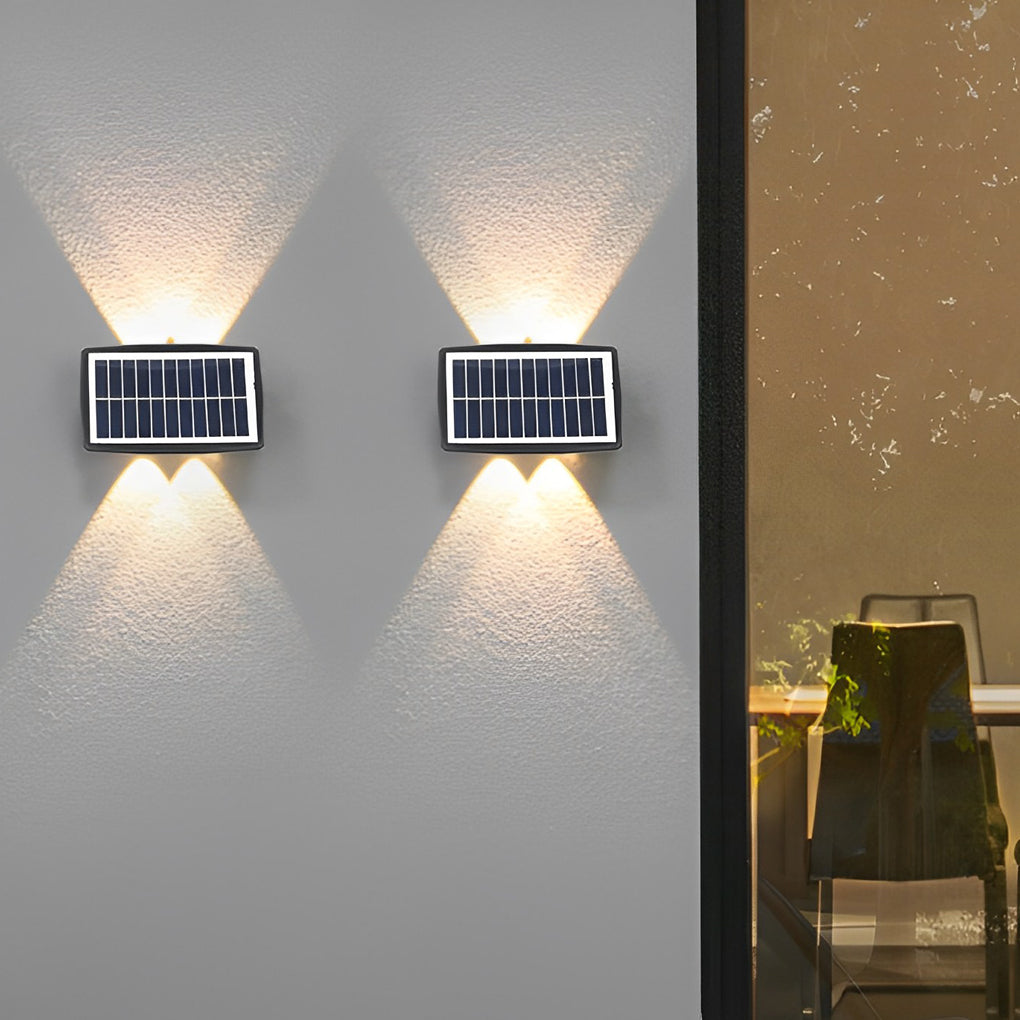 Rectangular Up and Down Lights LED Waterproof Black Modern Wall Lamp - Lamp Outdoor