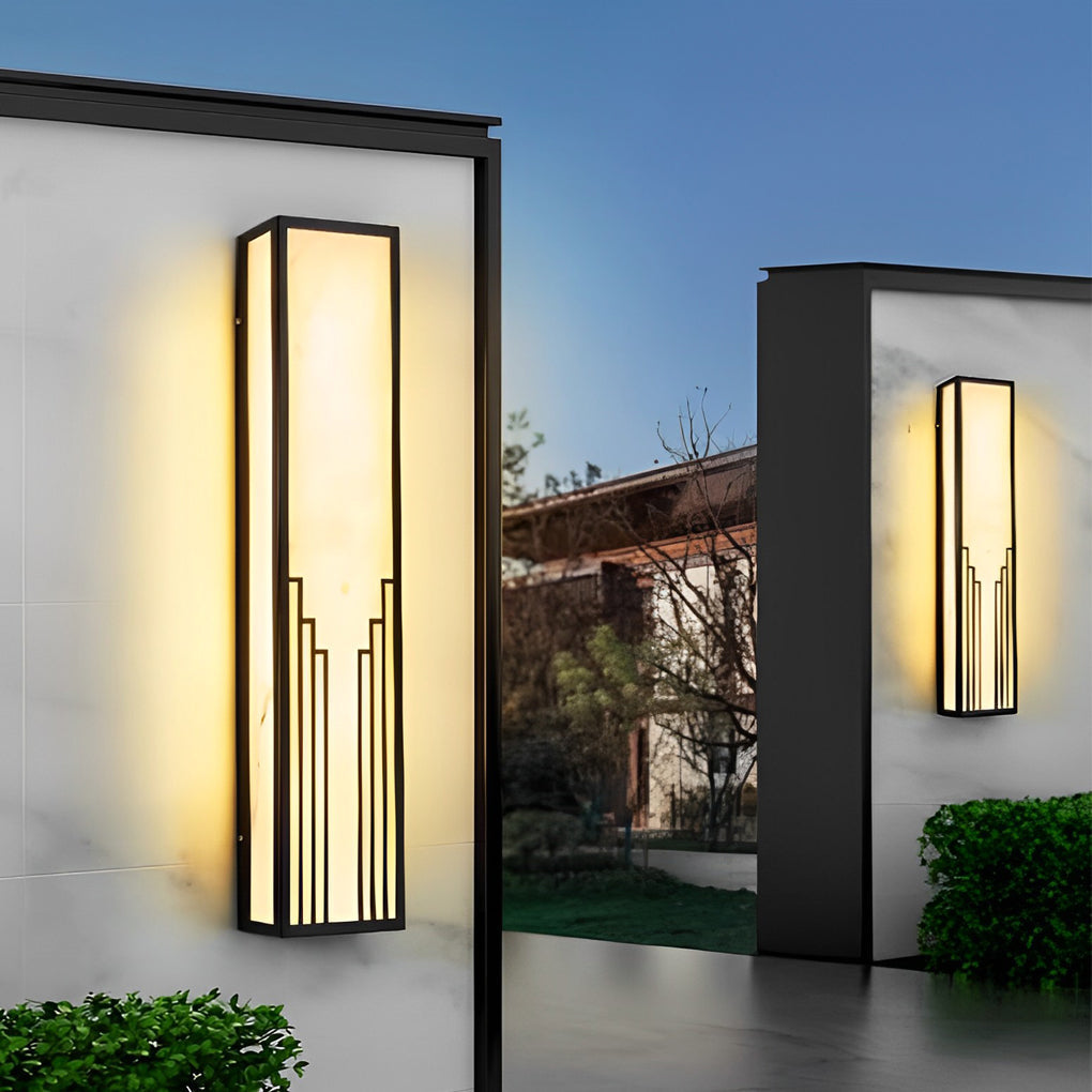 Strip Rectangular Resin Waterproof LED Black Modern Outdoor Wall Light - Lamp Outdoor