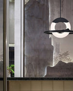 Mytalan Circular Acrylic Wood Pendant Light - Lamp Outdoor