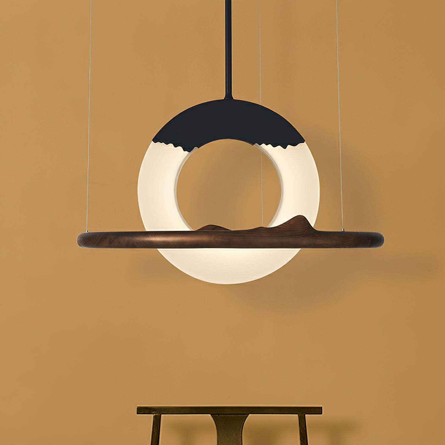 Mytalan Circular Acrylic Wood Pendant Light - Lamp Outdoor