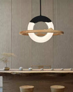 Mytalan Circular Acrylic Wood Pendant Light - Lamp Outdoor