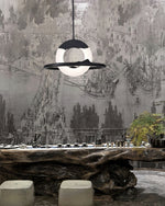 Mytalan Circular Acrylic Wood Pendant Light - Lamp Outdoor