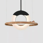 Mytalan Circular Acrylic Wood Pendant Light - Lamp Outdoor