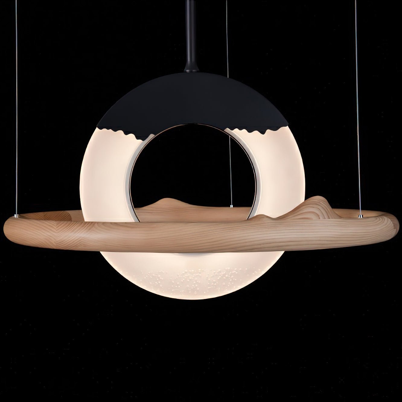 Mytalan Circular Acrylic Wood Pendant Light - Lamp Outdoor