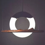 Mytalan Circular Acrylic Wood Pendant Light - Lamp Outdoor