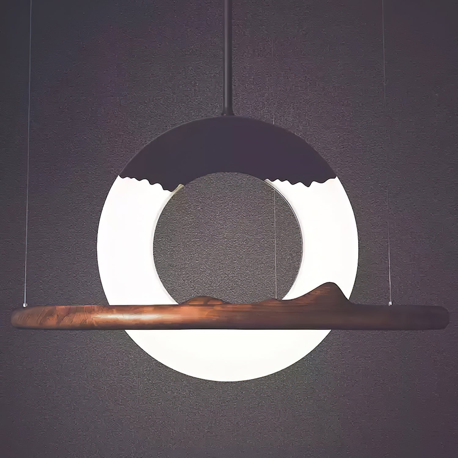 Mytalan Circular Acrylic Wood Pendant Light - Lamp Outdoor