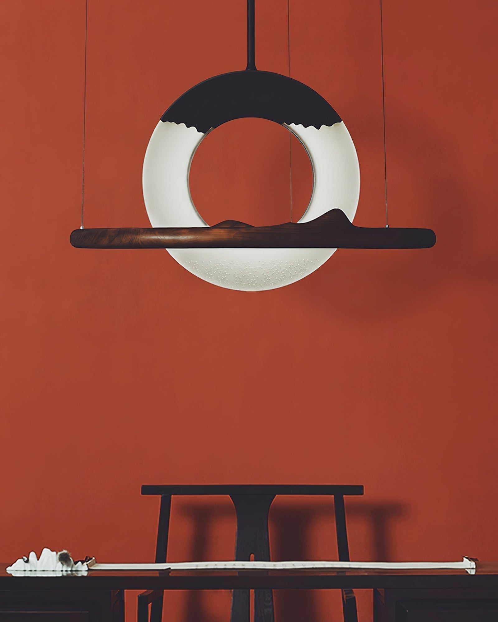 Mytalan Circular Acrylic Wood Pendant Light - Lamp Outdoor