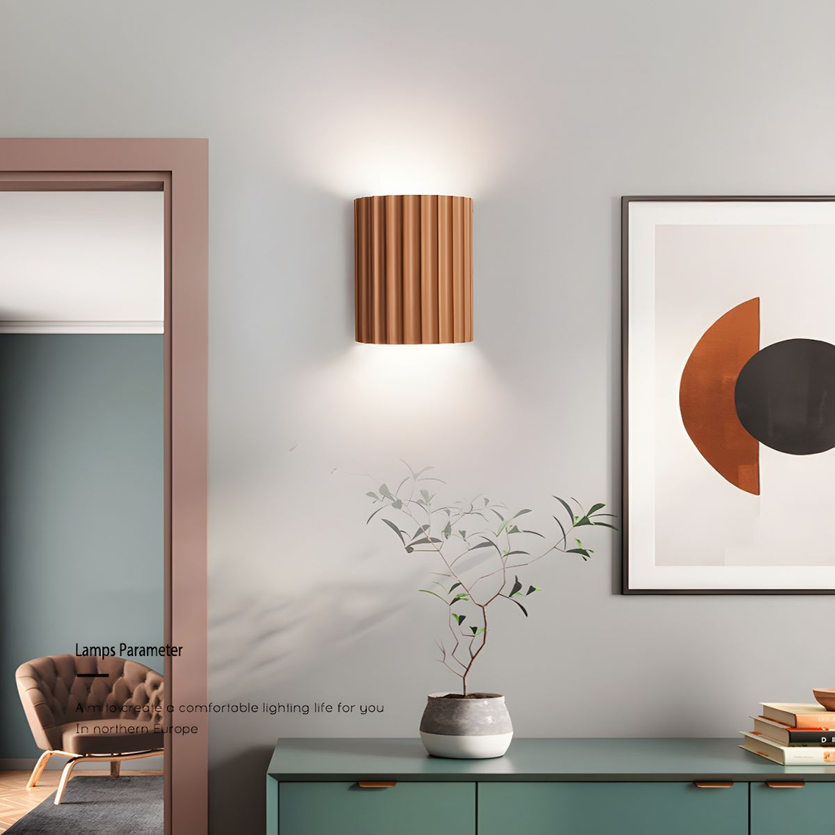 Resin Ribbed Wall Lamp - Lamp Outdoor