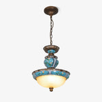 Retro Floral Resin Pendant Light - Lamp Outdoor