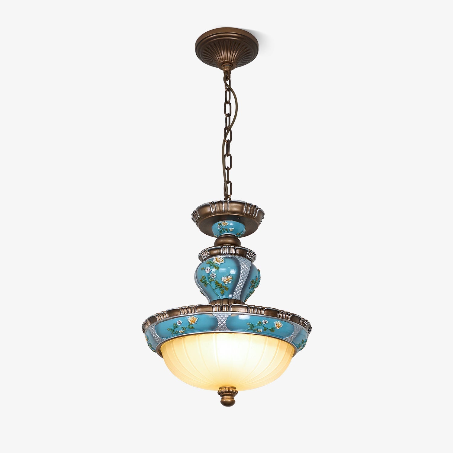 Retro Floral Resin Pendant Light - Lamp Outdoor