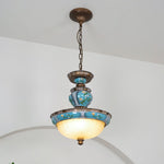 Retro Floral Resin Pendant Light - Lamp Outdoor