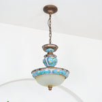 Retro Floral Resin Pendant Light - Lamp Outdoor