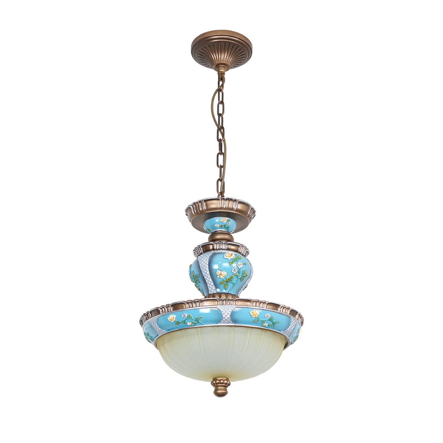 Retro Floral Resin Pendant Light - Lamp Outdoor