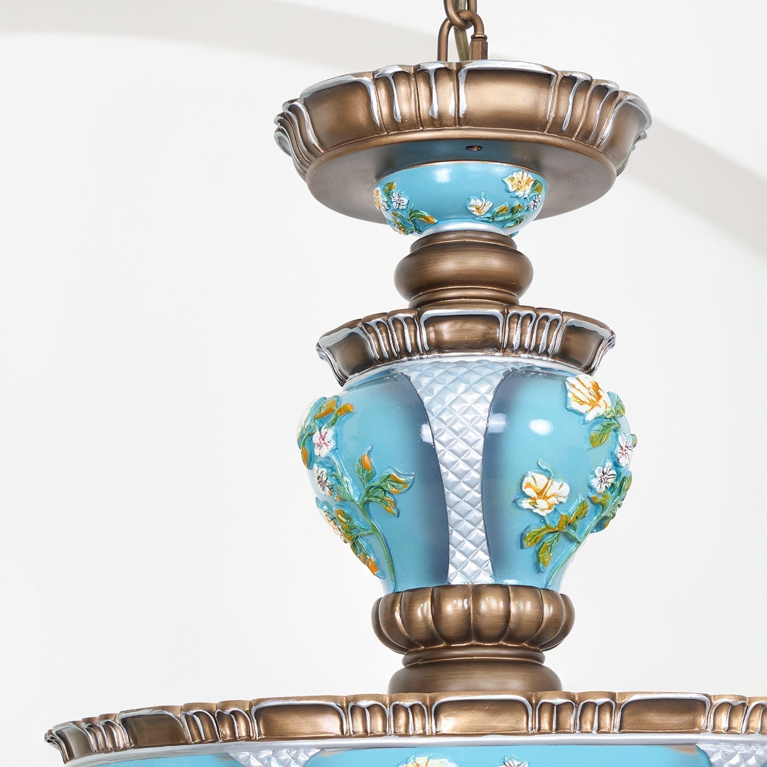 Retro Floral Resin Pendant Light - Lamp Outdoor