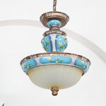Retro Floral Resin Pendant Light - Lamp Outdoor