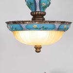 Retro Floral Resin Pendant Light - Lamp Outdoor