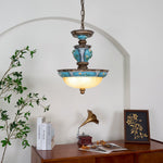 Retro Floral Resin Pendant Light - Lamp Outdoor