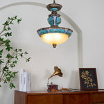 Retro Floral Resin Pendant Light - Lamp Outdoor